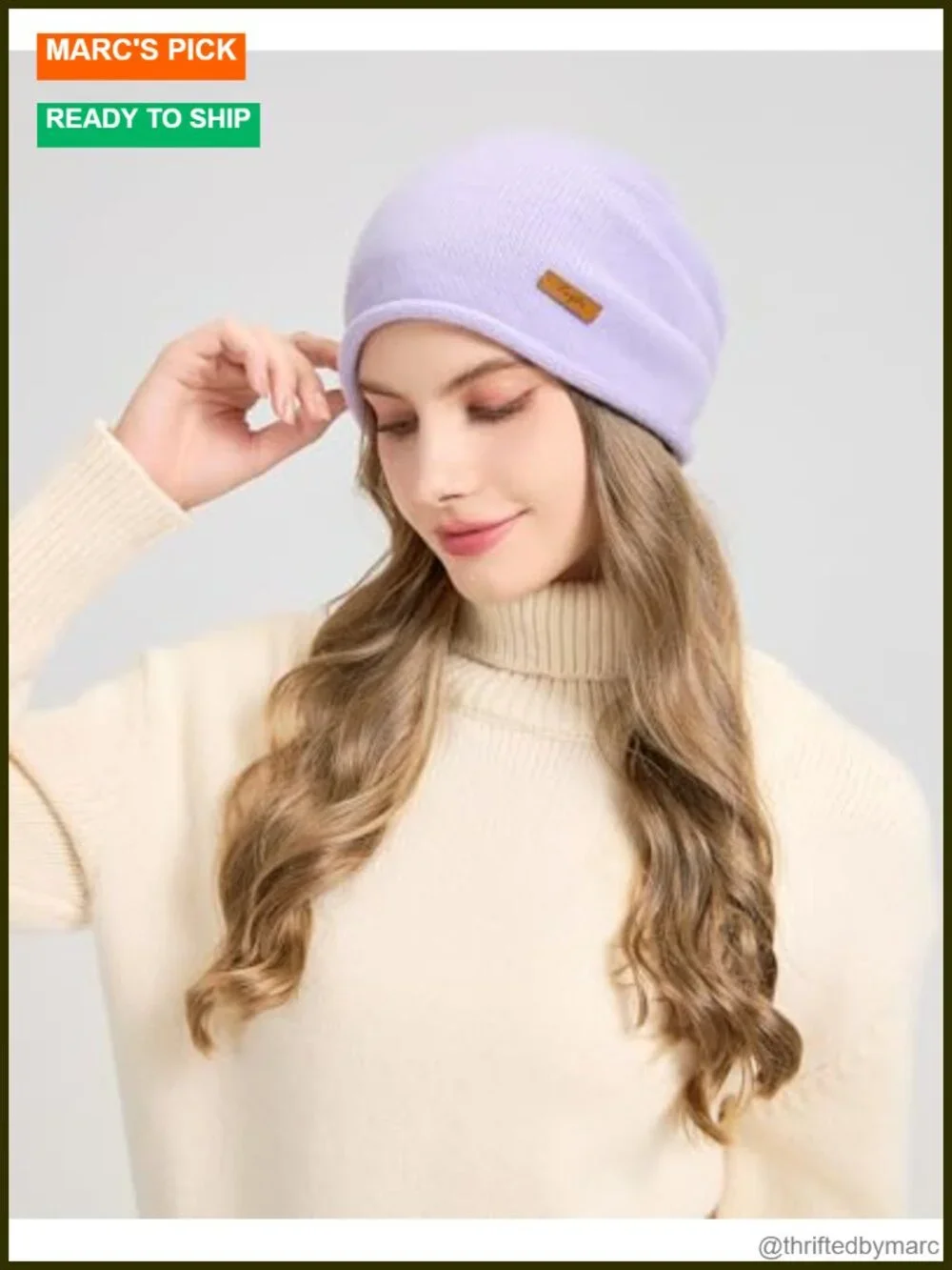 100% Merino Wool Slouchy Beanie Hat Winter Warm Cozy Stretchy Skull Cap